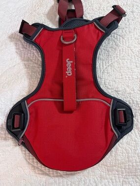 Jeep Red and Black Reflective Trim Dog Harness